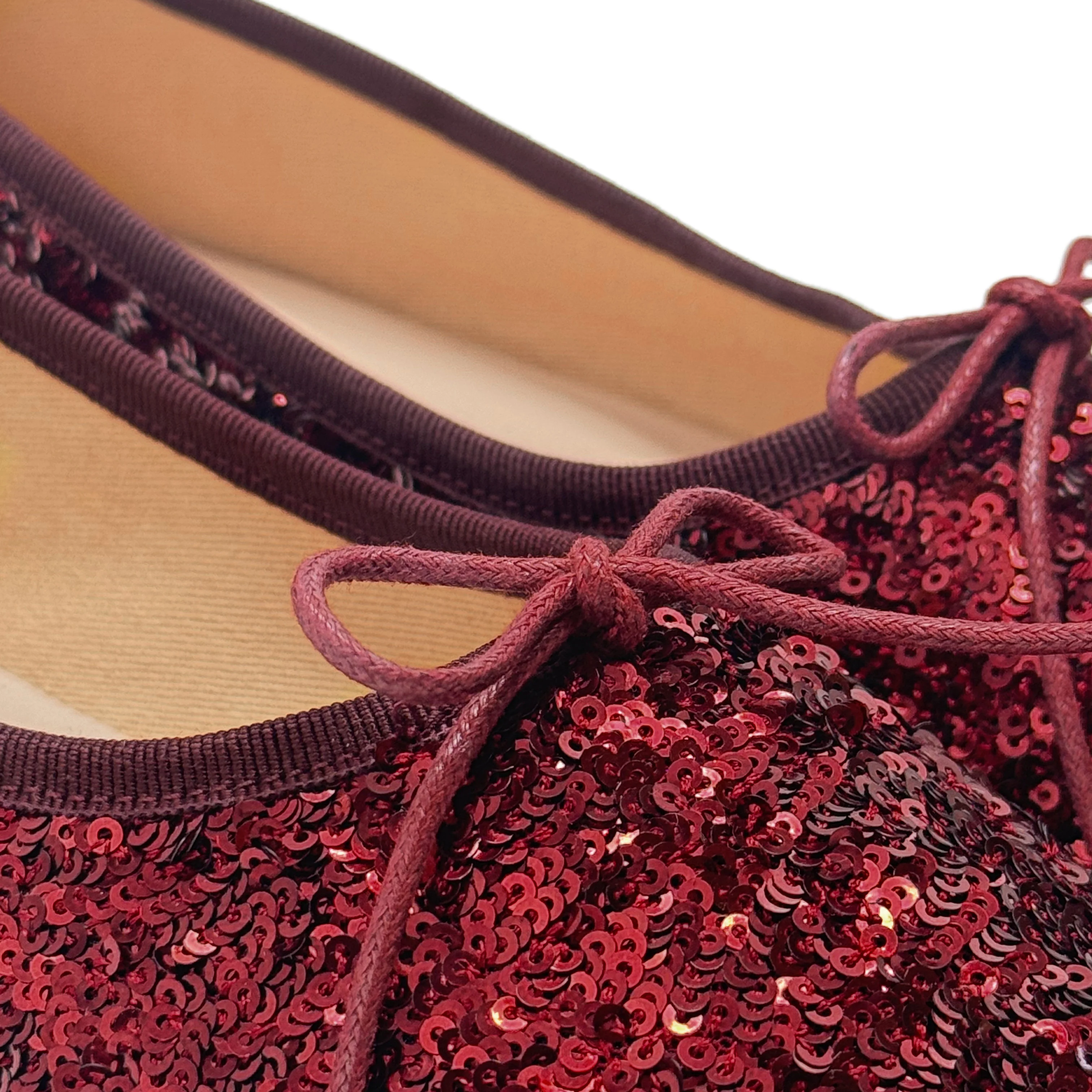 Ballerine accollate con paillettes rosse bordeaux - Image 4
